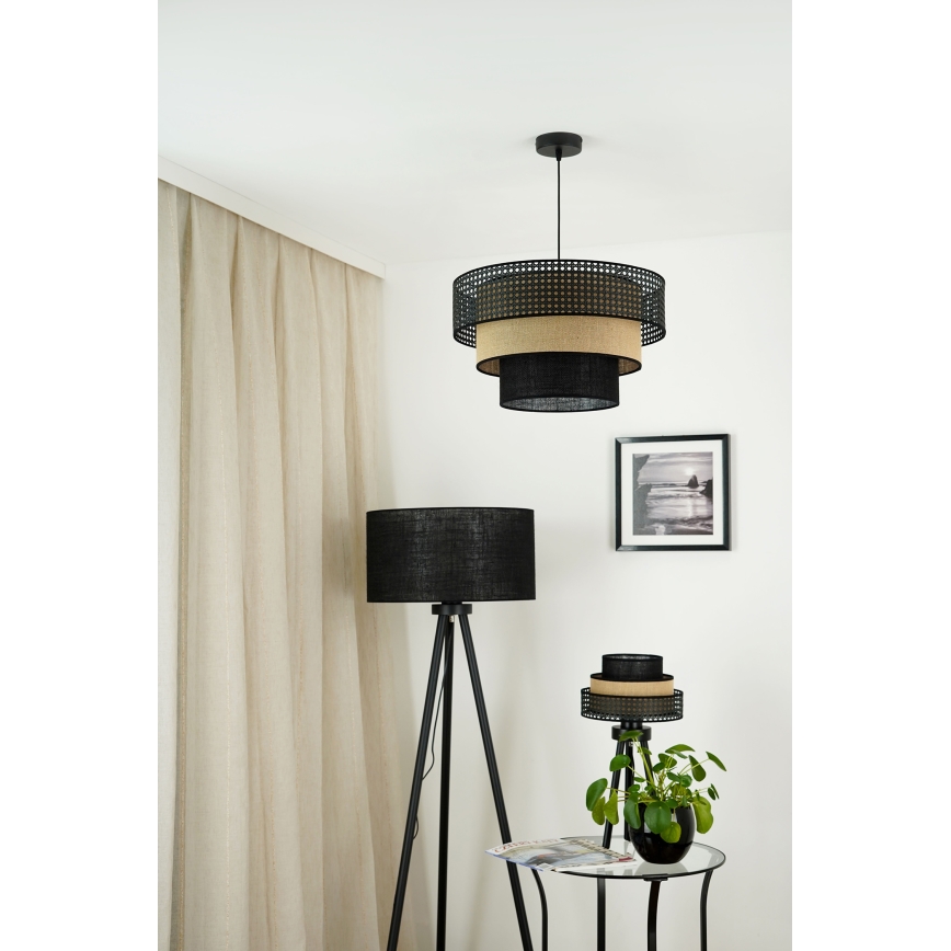 Brilagi - Stolna lampa DAKOTA LUNETA 1xE27/15W/230V crna/ratan