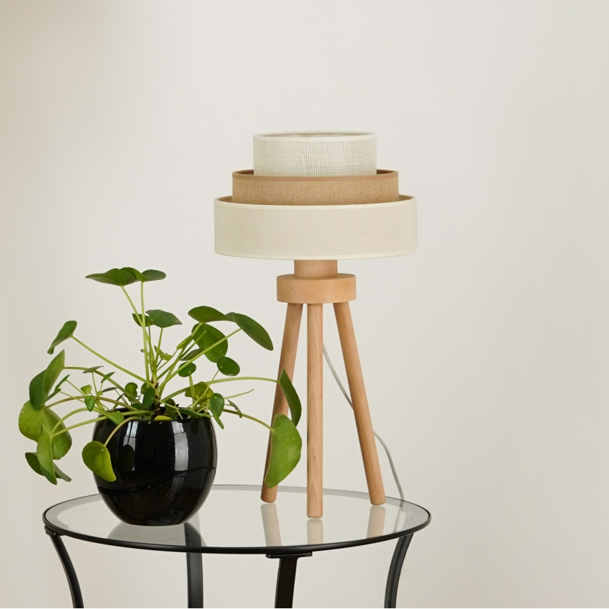 Brilagi - Stolna lampa DENVER LUNETA 1xE27/15W/230V bež/smeđa/krem