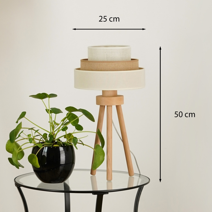 Brilagi - Stolna lampa DENVER LUNETA 1xE27/15W/230V bež/smeđa/krem