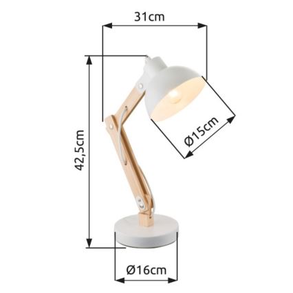 Brilagi - Stolna lampa FOCUS 1xE27/40W/230V bijela
