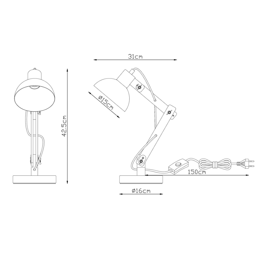 Brilagi - Stolna lampa FOCUS 1xE27/40W/230V bijela