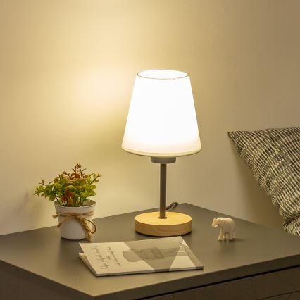 Brilagi - Stolna lampa NUBILA WOOD 1xE27/25W/230V hrast/bijela