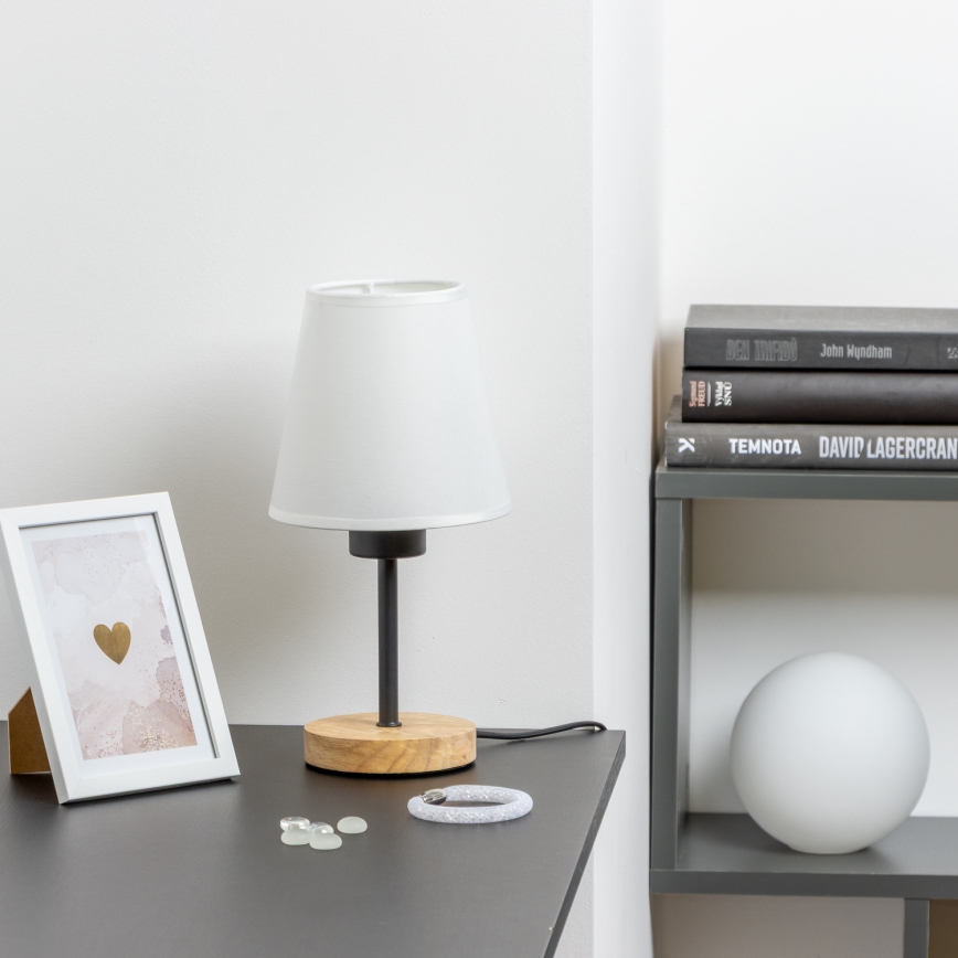 Brilagi - Stolna lampa NUBILA WOOD 1xE27/25W/230V hrast/bijela