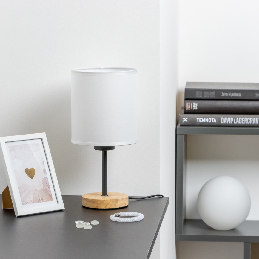 Brilagi - Stolna lampa NUBILA WOOD 1xE27/25W/230V hrast/bijela