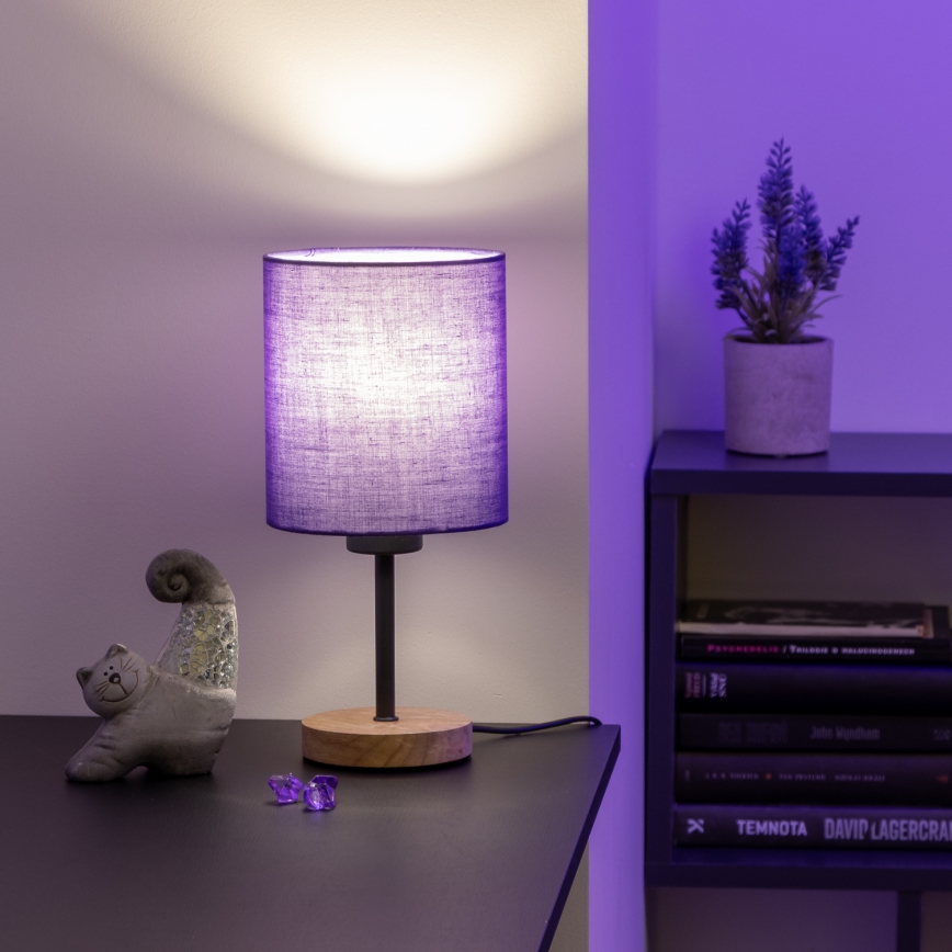 Brilagi - Stolna lampa NUBILA WOOD 1xE27/25W/230V hrast/crna