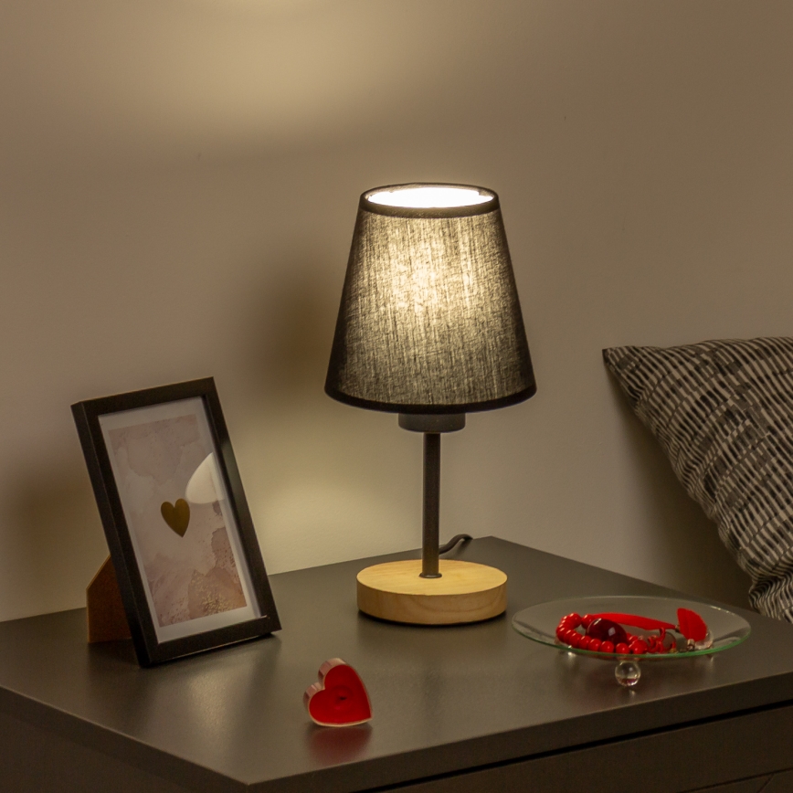 Brilagi - Stolna lampa NUBILA WOOD 1xE27/25W/230V hrast/crna