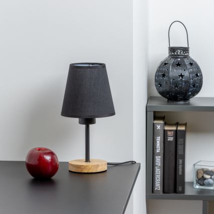 Brilagi - Stolna lampa NUBILA WOOD 1xE27/25W/230V hrast/crna