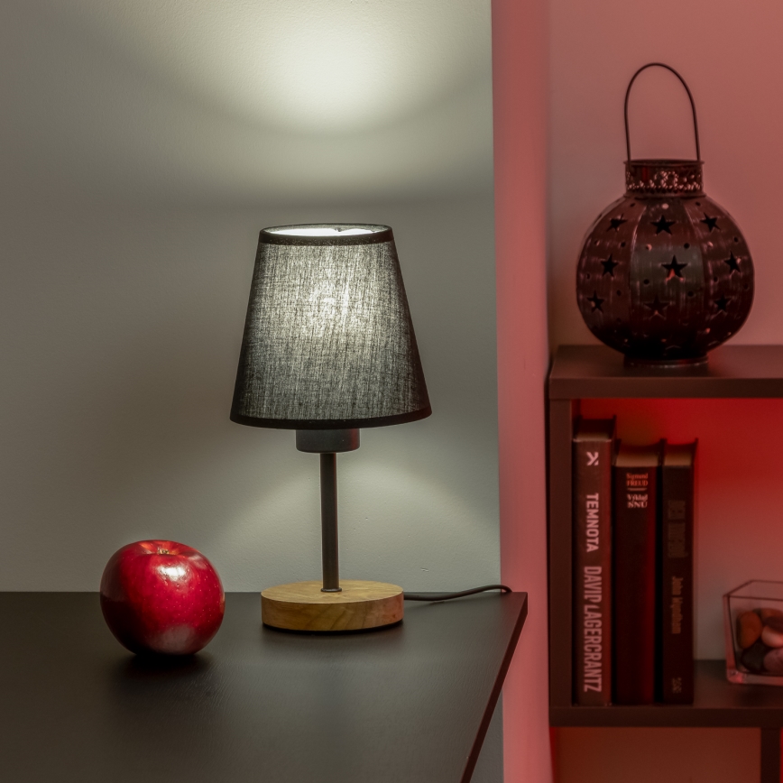 Brilagi - Stolna lampa NUBILA WOOD 1xE27/25W/230V hrast/crna