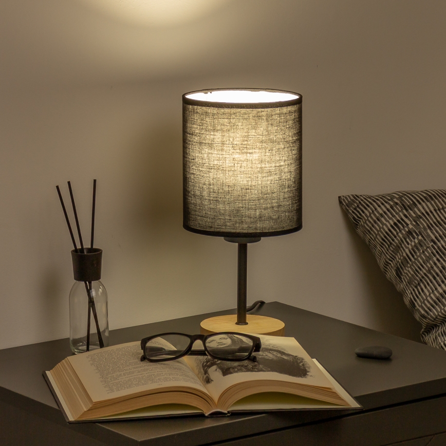 Brilagi - Stolna lampa NUBILA WOOD 1xE27/25W/230V hrast/crna