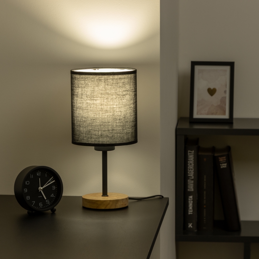 Brilagi - Stolna lampa NUBILA WOOD 1xE27/25W/230V hrast/crna