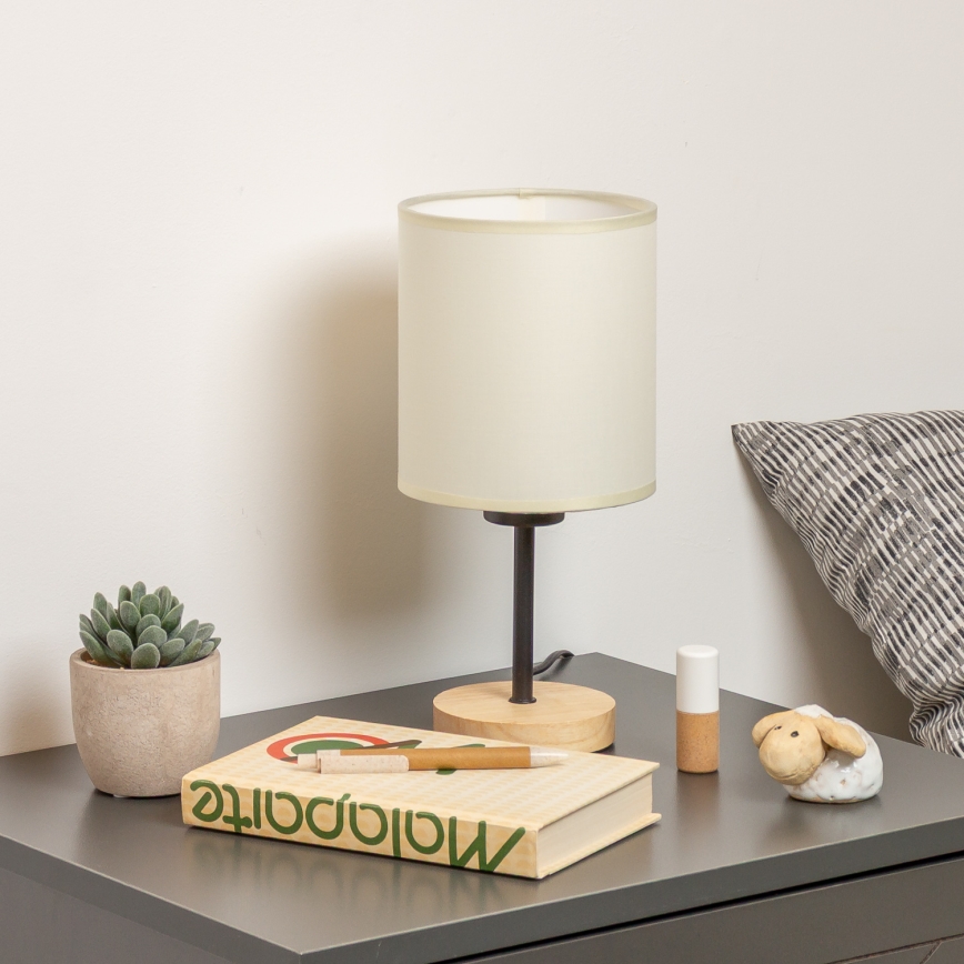 Brilagi - Stolna lampa NUBILA WOOD 1xE27/25W/230V hrast/crna/krem