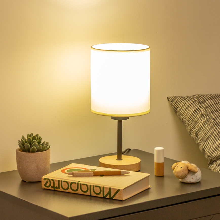 Brilagi - Stolna lampa NUBILA WOOD 1xE27/25W/230V hrast/crna/krem