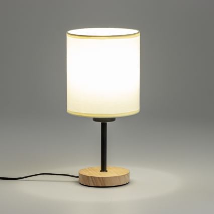 Brilagi - Stolna lampa NUBILA WOOD 1xE27/25W/230V hrast/crna/krem