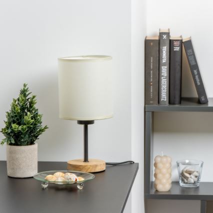 Brilagi - Stolna lampa NUBILA WOOD 1xE27/25W/230V hrast/crna/krem