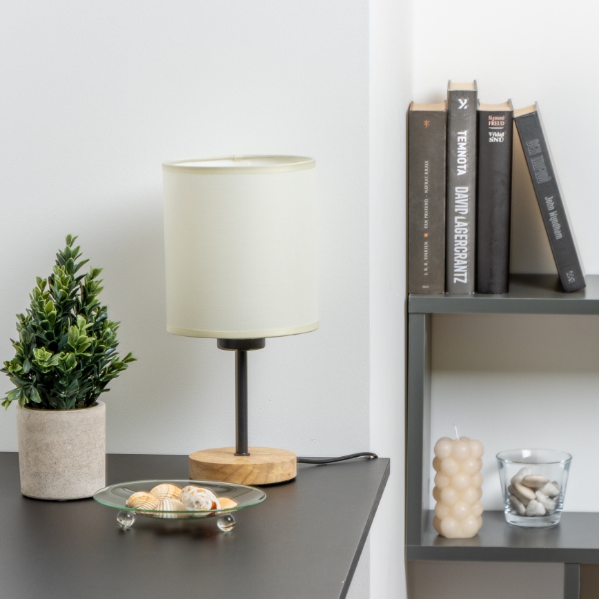 Brilagi - Stolna lampa NUBILA WOOD 1xE27/25W/230V hrast/crna/krem