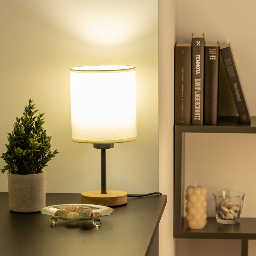 Brilagi - Stolna lampa NUBILA WOOD 1xE27/25W/230V hrast/crna/krem