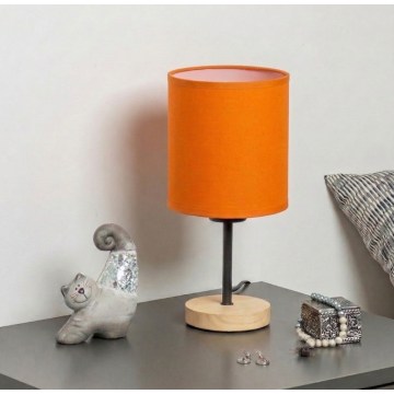 Brilagi - Stolna lampa NUBILA WOOD 1xE27/25W/230V hrast/crna/narančasta