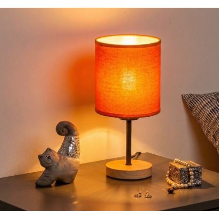 Brilagi - Stolna lampa NUBILA WOOD 1xE27/25W/230V hrast/crna/narančasta