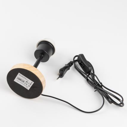 Brilagi - Stolna lampa NUBILA WOOD 1xE27/25W/230V hrast/crna/svijetlo siva