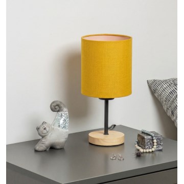 Brilagi - Stolna lampa NUBILA WOOD 1xE27/25W/230V hrast/crna/žuta