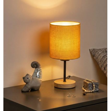 Brilagi - Stolna lampa NUBILA WOOD 1xE27/25W/230V hrast/crna/žuta