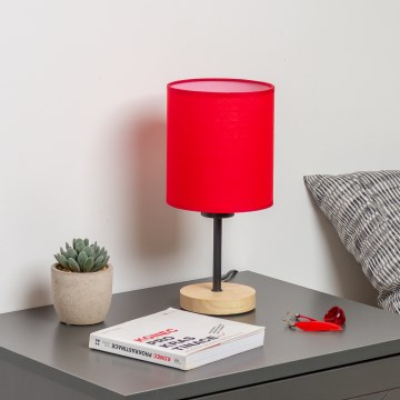 Brilagi - Stolna lampa NUBILA WOOD 1xE27/25W/230V hrast/crvena