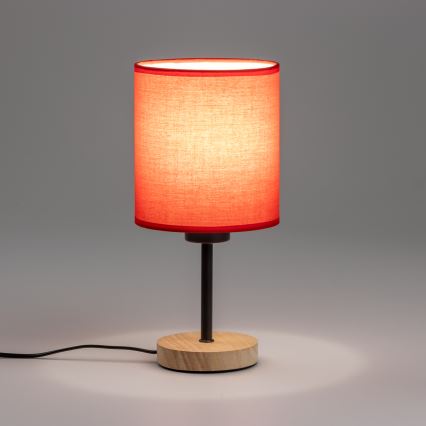 Brilagi - Stolna lampa NUBILA WOOD 1xE27/25W/230V hrast/crvena