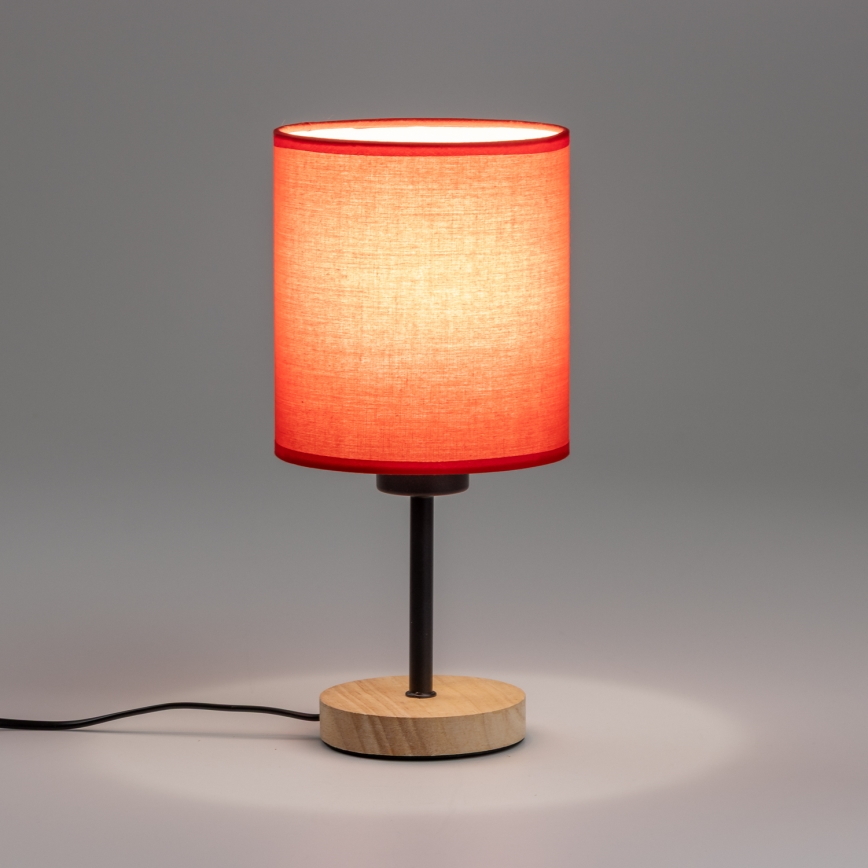 Brilagi - Stolna lampa NUBILA WOOD 1xE27/25W/230V hrast/crvena