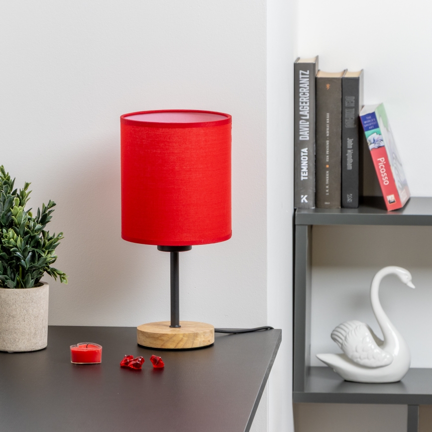 Brilagi - Stolna lampa NUBILA WOOD 1xE27/25W/230V hrast/crvena