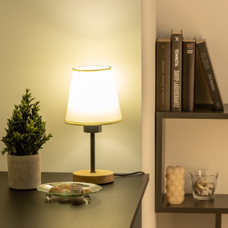 Brilagi - Stolna lampa NUBILA WOOD 1xE27/25W/230V hrast/krem