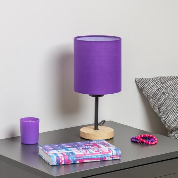Brilagi - Stolna lampa NUBILA WOOD 1xE27/25W/230V hrast/ljubičasta