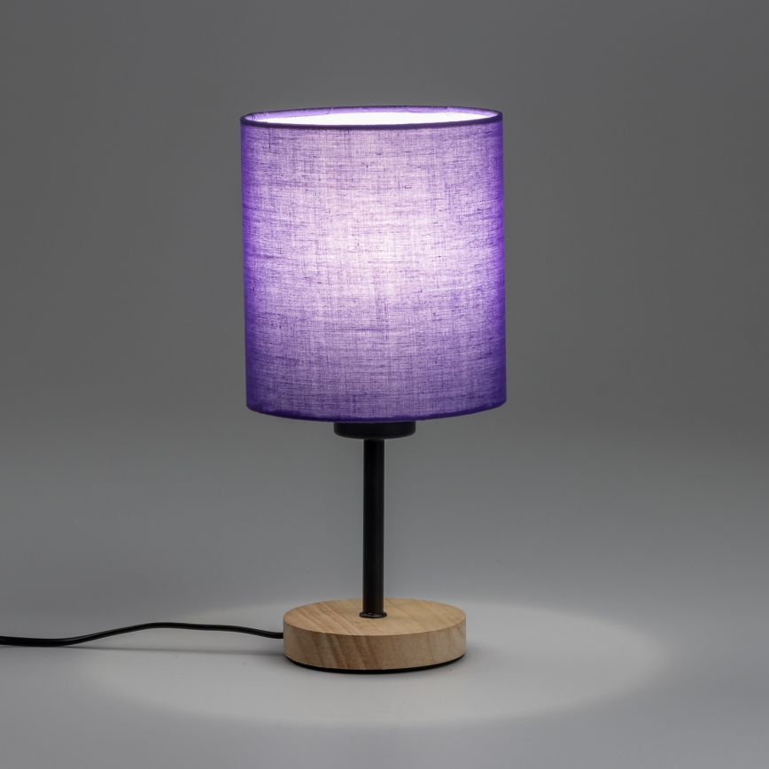 Brilagi - Stolna lampa NUBILA WOOD 1xE27/25W/230V hrast/ljubičasta