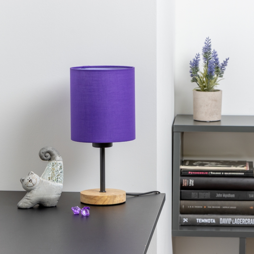 Brilagi - Stolna lampa NUBILA WOOD 1xE27/25W/230V hrast/ljubičasta