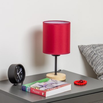 Brilagi - Stolna lampa NUBILA WOOD 1xE27/25W/230V hrast/pompejska crvena