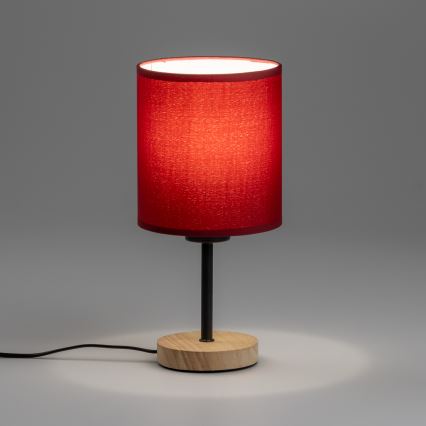 Brilagi - Stolna lampa NUBILA WOOD 1xE27/25W/230V hrast/pompejska crvena