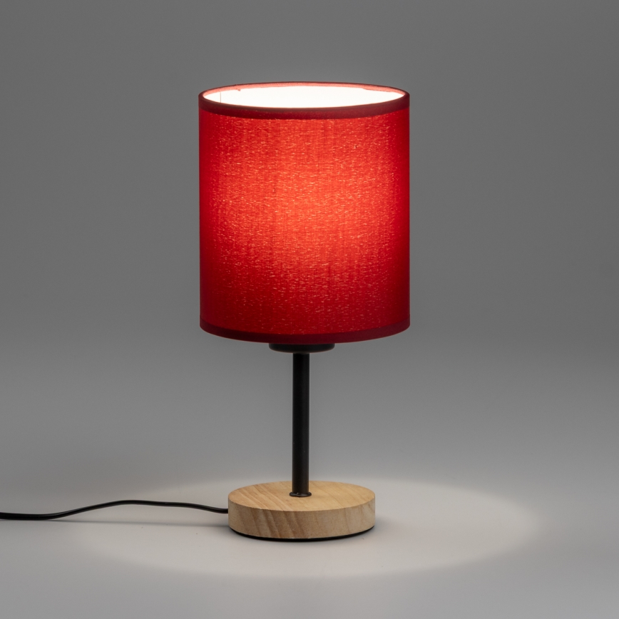 Brilagi - Stolna lampa NUBILA WOOD 1xE27/25W/230V hrast/pompejska crvena