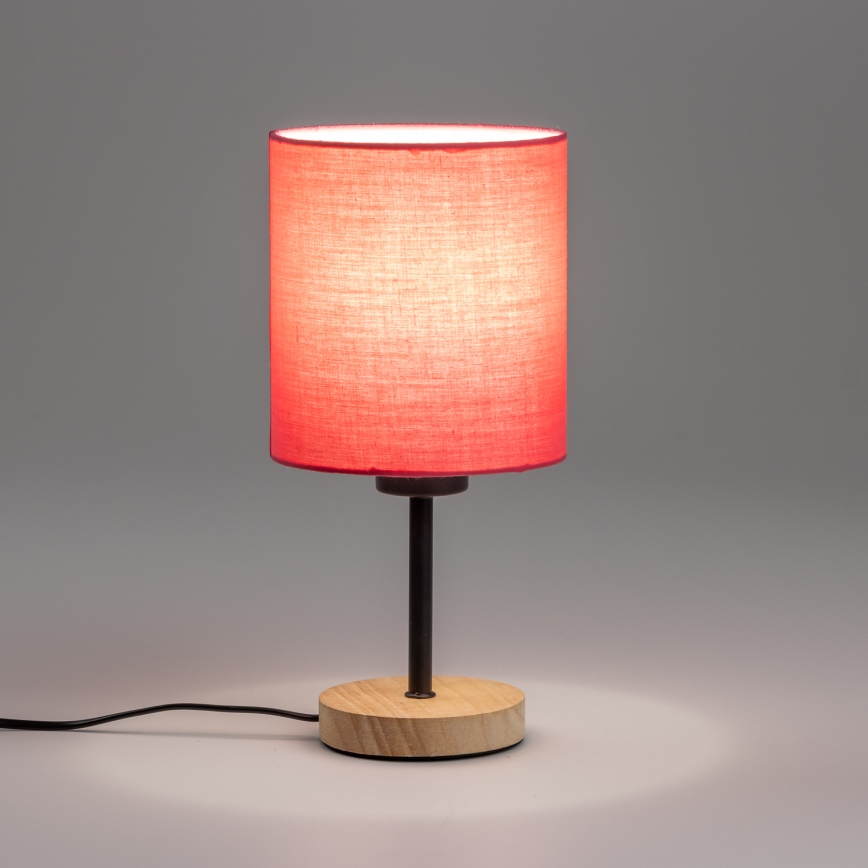 Brilagi - Stolna lampa NUBILA WOOD 1xE27/25W/230V hrast/ružičasta