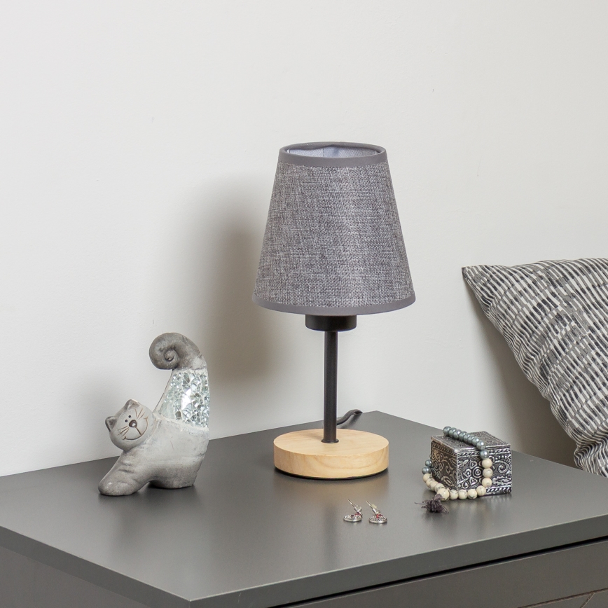 Brilagi - Stolna lampa NUBILA WOOD 1xE27/25W/230V hrast/siva