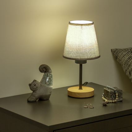 Brilagi - Stolna lampa NUBILA WOOD 1xE27/25W/230V hrast/siva