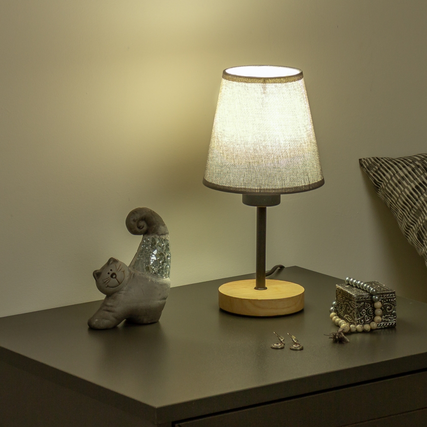 Brilagi - Stolna lampa NUBILA WOOD 1xE27/25W/230V hrast/siva