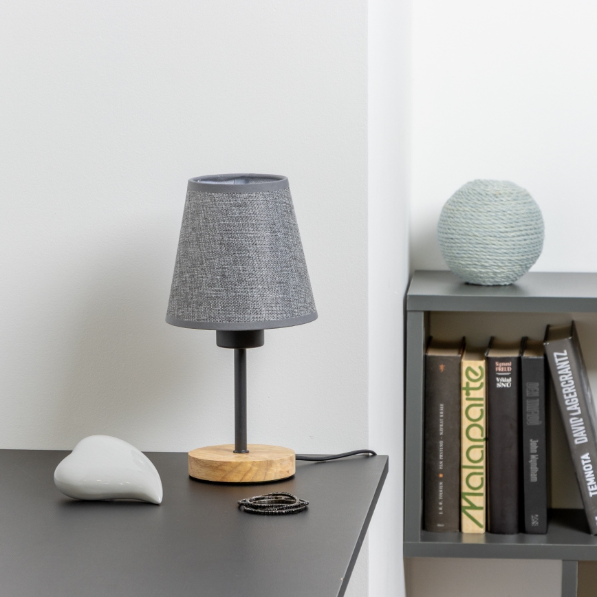 Brilagi - Stolna lampa NUBILA WOOD 1xE27/25W/230V hrast/siva