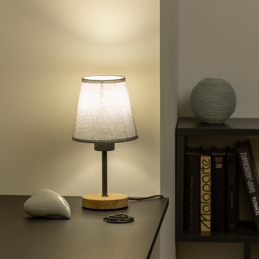 Brilagi - Stolna lampa NUBILA WOOD 1xE27/25W/230V hrast/siva