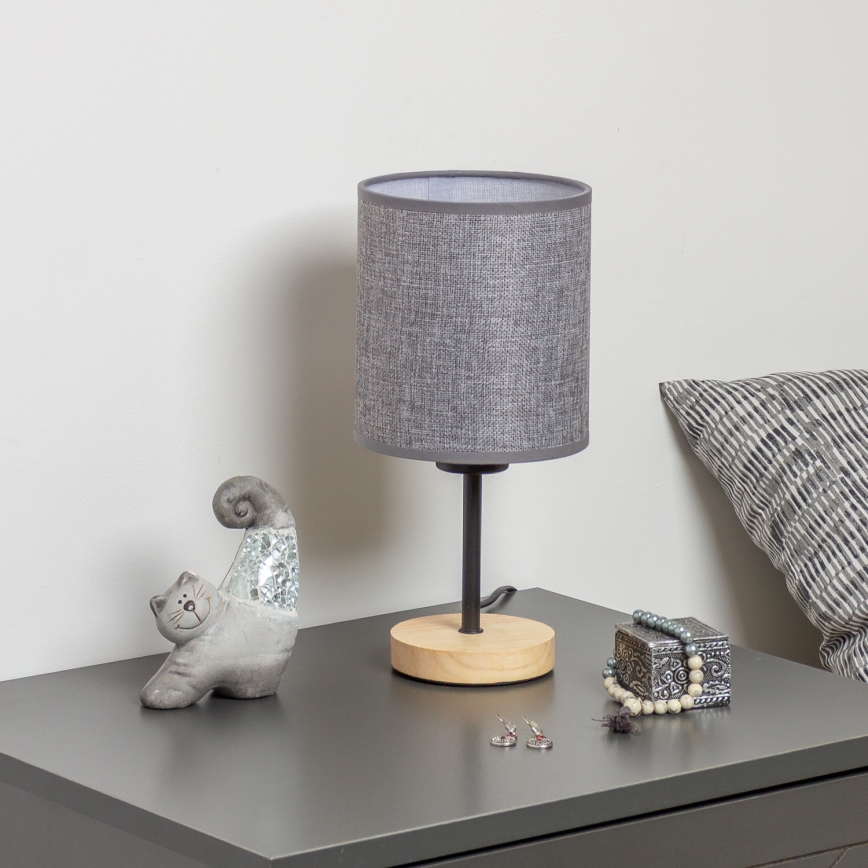 Brilagi - Stolna lampa NUBILA WOOD 1xE27/25W/230V hrast/siva