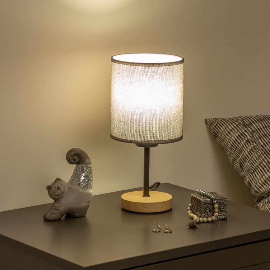 Brilagi - Stolna lampa NUBILA WOOD 1xE27/25W/230V hrast/siva