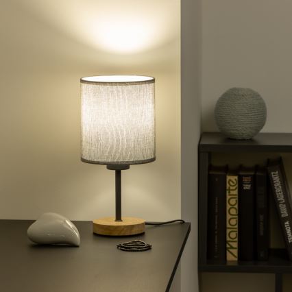 Brilagi - Stolna lampa NUBILA WOOD 1xE27/25W/230V hrast/siva