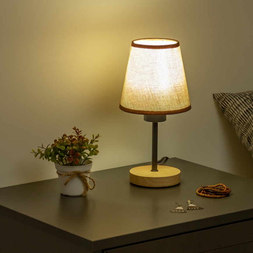 Brilagi - Stolna lampa NUBILA WOOD 1xE27/25W/230V hrast/smeđa