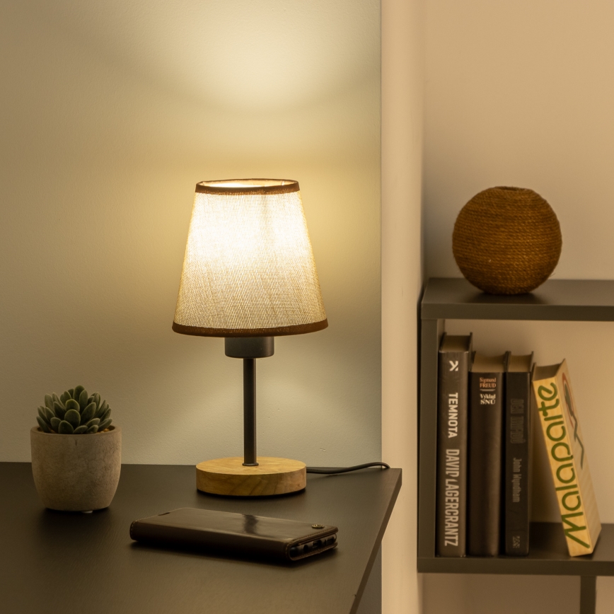 Brilagi - Stolna lampa NUBILA WOOD 1xE27/25W/230V hrast/smeđa