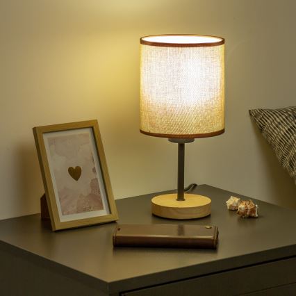 Brilagi - Stolna lampa NUBILA WOOD 1xE27/25W/230V hrast/smeđa