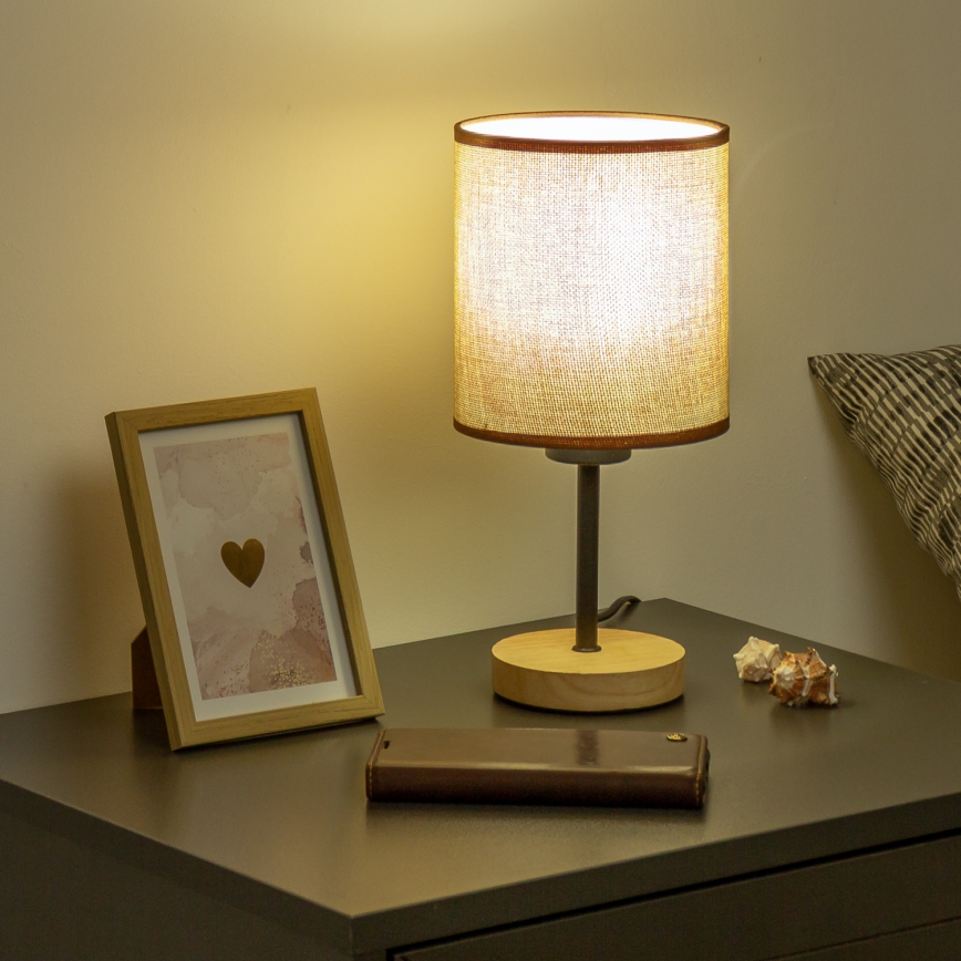Brilagi - Stolna lampa NUBILA WOOD 1xE27/25W/230V hrast/smeđa