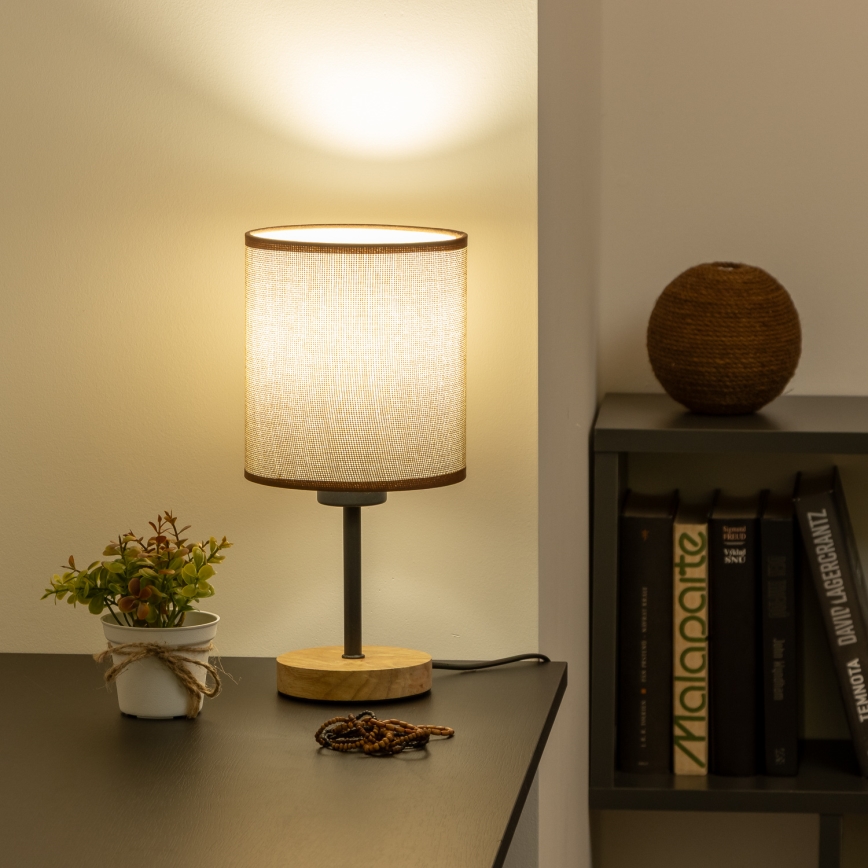 Brilagi - Stolna lampa NUBILA WOOD 1xE27/25W/230V hrast/smeđa